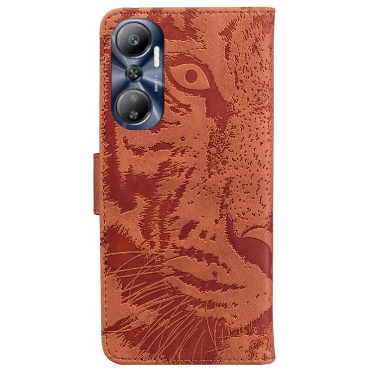 For Infinix Hot 20 Tiger Embossing Pattern Leather Phone Case