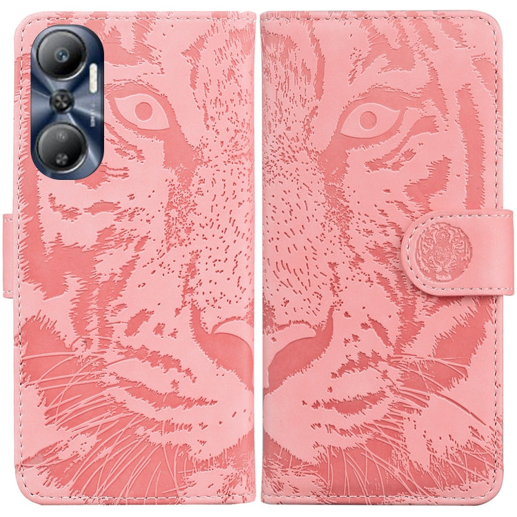 For Infinix Hot 20 Tiger Embossing Pattern Leather Phone Case