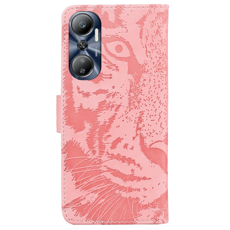 For Infinix Hot 20 Tiger Embossing Pattern Leather Phone Case