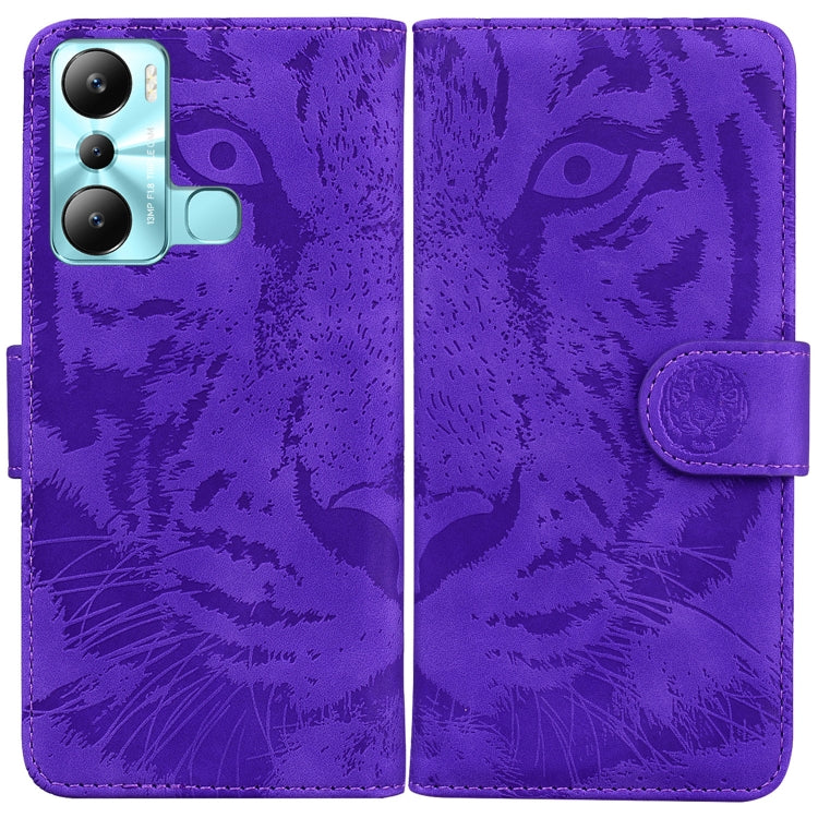 For Infinix Hot 20i Tiger Embossing Pattern Leather Phone Case
