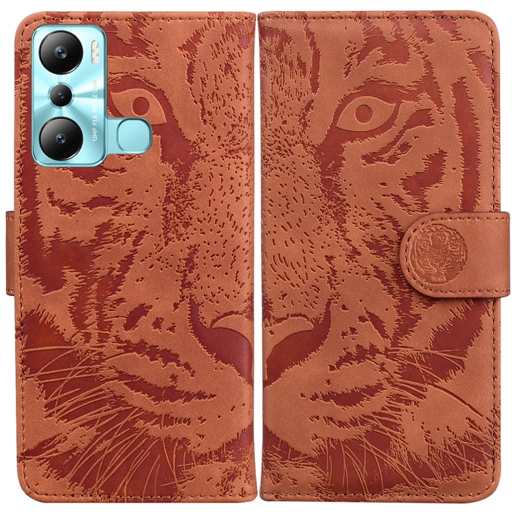 For Infinix Hot 20i Tiger Embossing Pattern Leather Phone Case