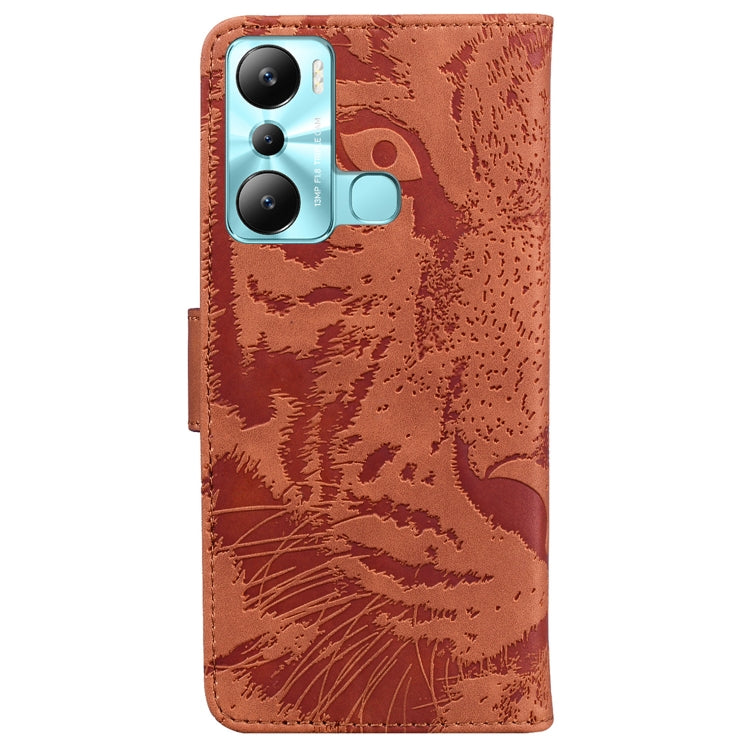 For Infinix Hot 20i Tiger Embossing Pattern Leather Phone Case