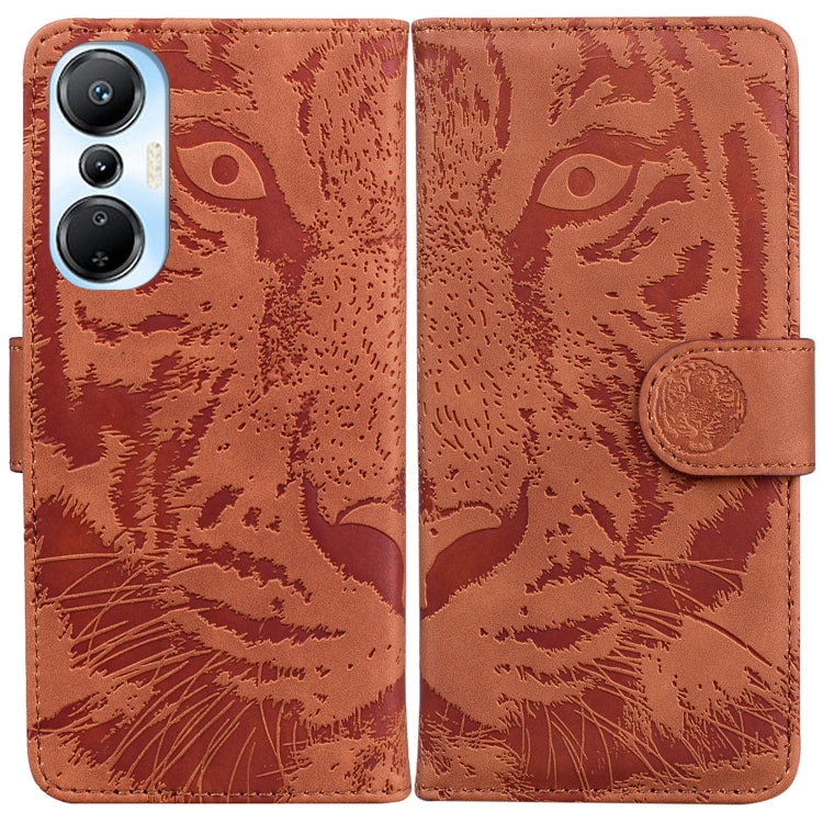 For Infinix Hot 20s Tiger Embossing Pattern Leather Phone Case