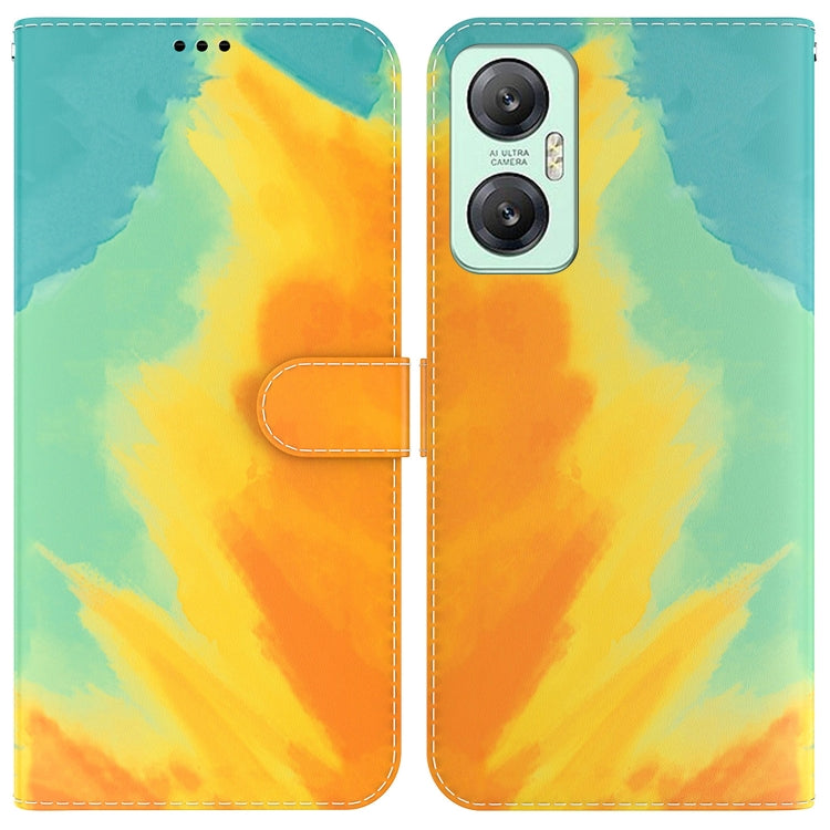 For Infinix Hot 20 Watercolor Pattern Leather Phone Case