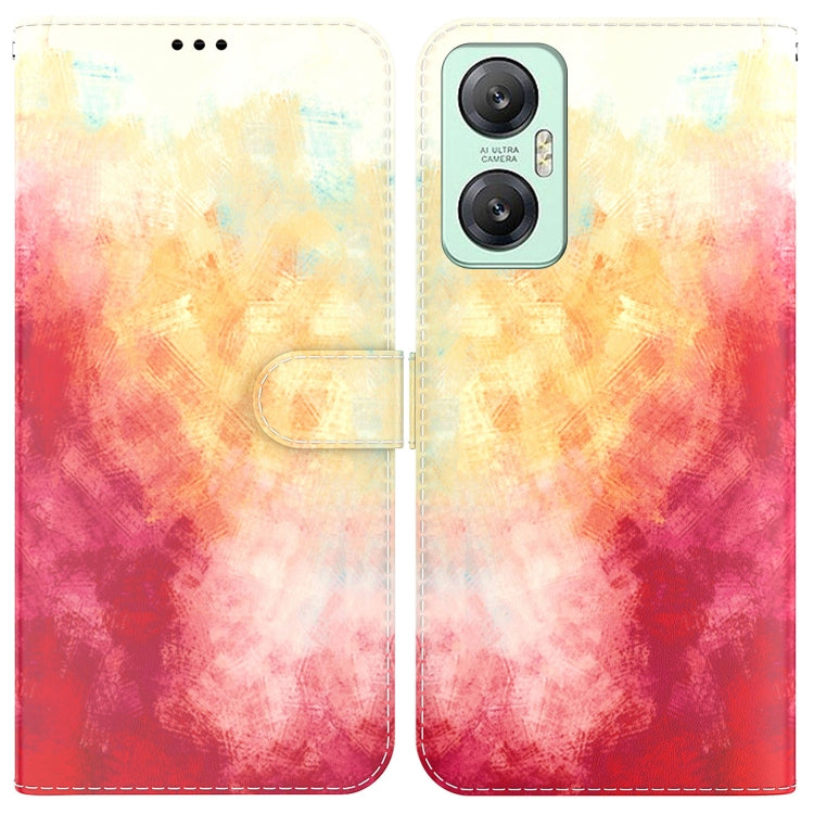 For Infinix Hot 20 Watercolor Pattern Leather Phone Case