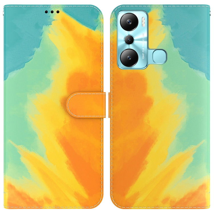 For Infinix Hot 20i Watercolor Pattern Leather Phone Case