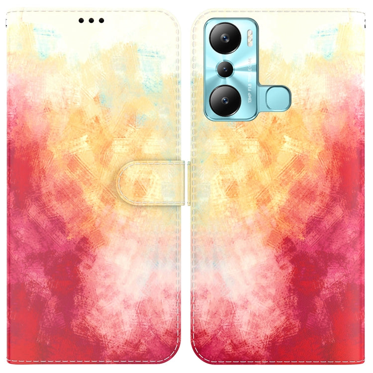 For Infinix Hot 20i Watercolor Pattern Leather Phone Case