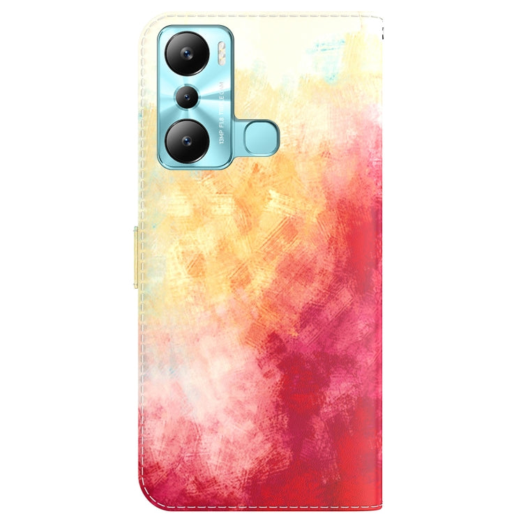 For Infinix Hot 20i Watercolor Pattern Leather Phone Case