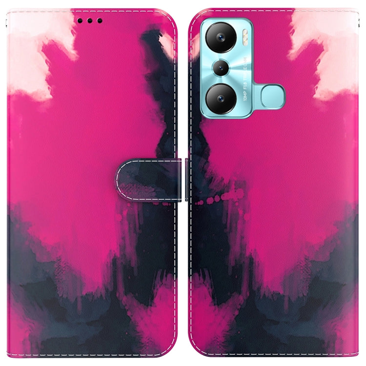 For Infinix Hot 20i Watercolor Pattern Leather Phone Case