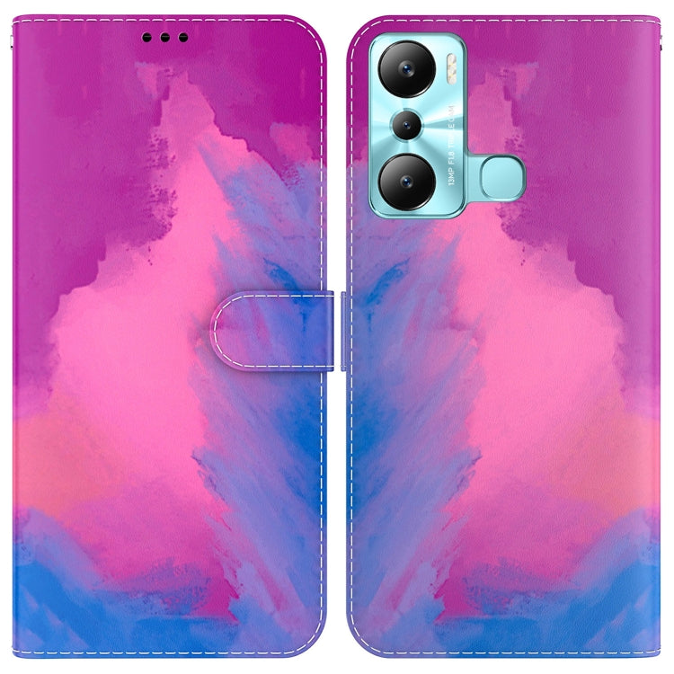 For Infinix Hot 20i Watercolor Pattern Leather Phone Case