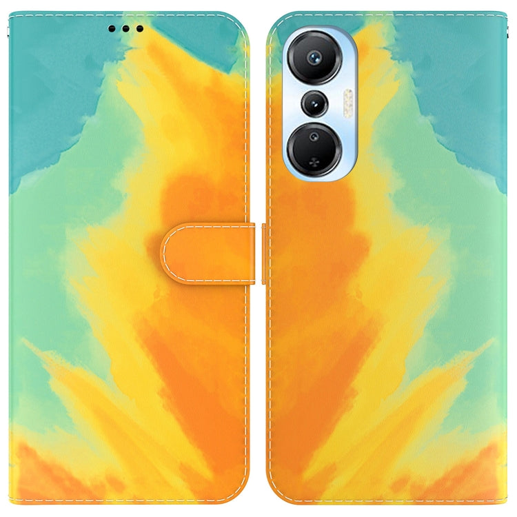 For Infinix Hot 20s Watercolor Pattern Leather Phone Case