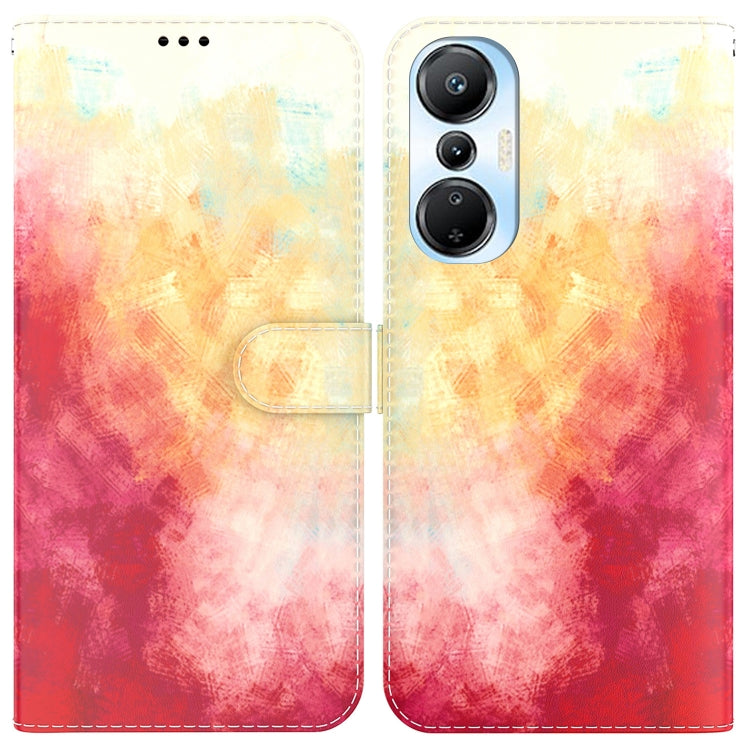 For Infinix Hot 20s Watercolor Pattern Leather Phone Case
