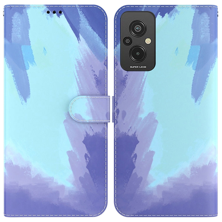 For Xiaomi Redmi 11 Prime 4G Watercolor Pattern Leather Phone Case