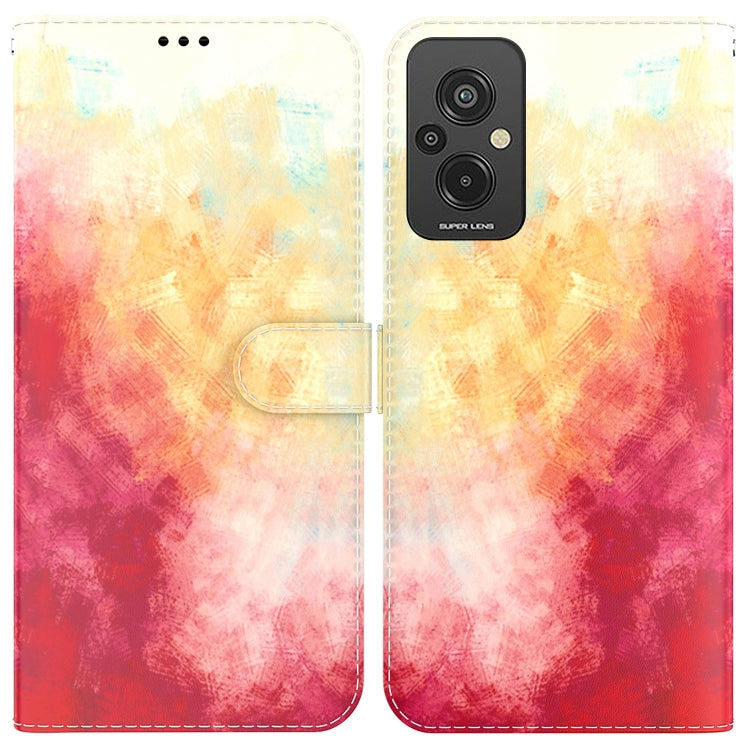 For Xiaomi Redmi 11 Prime 4G Watercolor Pattern Leather Phone Case