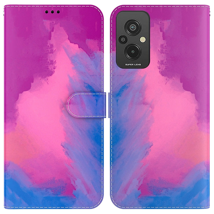 For Xiaomi Redmi 11 Prime 4G Watercolor Pattern Leather Phone Case