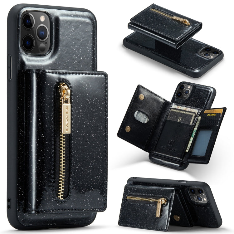 For iPhone 11 Pro Max DG.MING M3 Series Glitter Powder Card Bag Leather Case