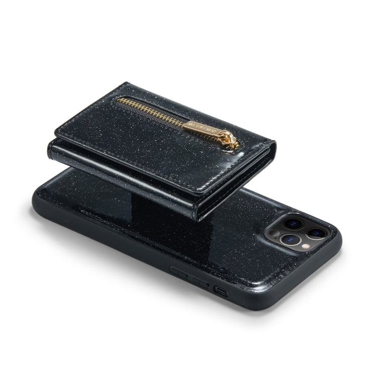 For iPhone 11 Pro Max DG.MING M3 Series Glitter Powder Card Bag Leather Case