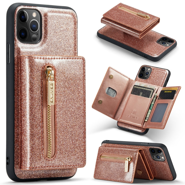 For iPhone 11 Pro Max DG.MING M3 Series Glitter Powder Card Bag Leather Case