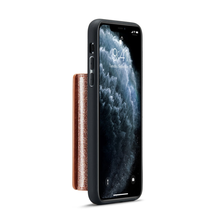 For iPhone 11 Pro Max DG.MING M3 Series Glitter Powder Card Bag Leather Case