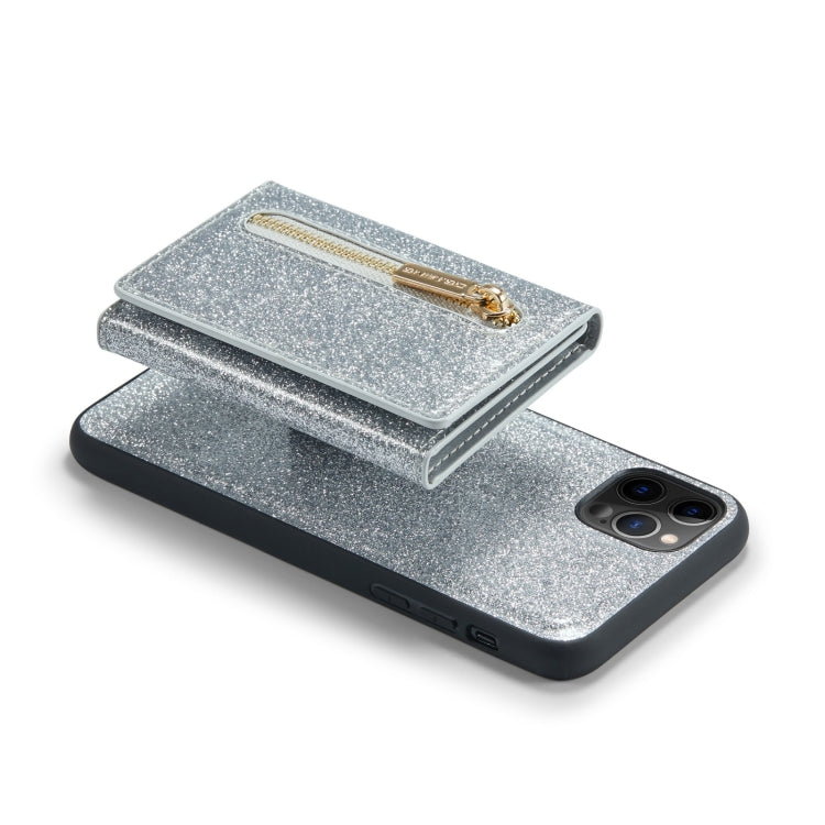 For iPhone 11 Pro DG.MING M3 Series Glitter Powder Card Bag Leather Case