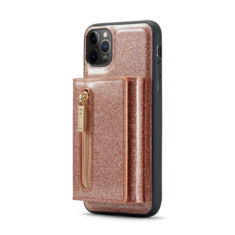 For iPhone 11 Pro DG.MING M3 Series Glitter Powder Card Bag Leather Case
