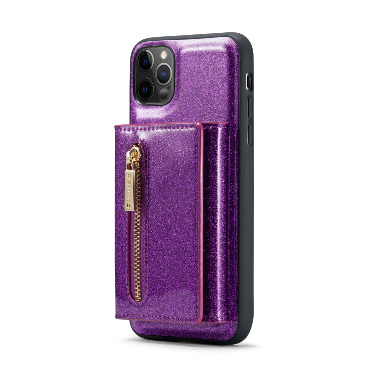 For iPhone 11 Pro DG.MING M3 Series Glitter Powder Card Bag Leather Case