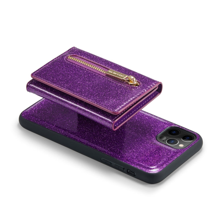 For iPhone 11 Pro DG.MING M3 Series Glitter Powder Card Bag Leather Case