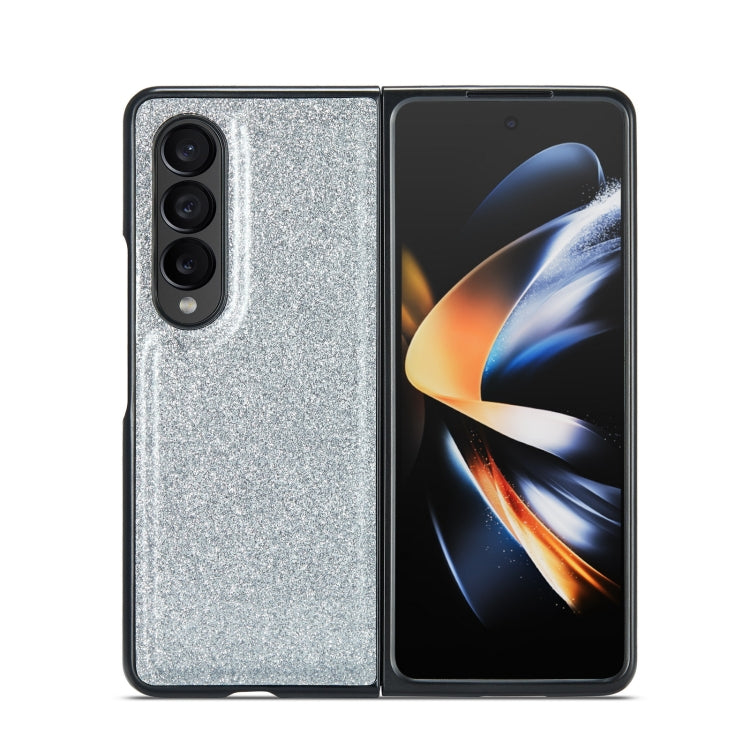 For Samsung Galaxy Z Fold3 5G DG.MING M3 Series Glitter Powder Card Bag Leather Case