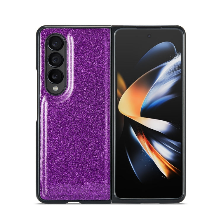 For Samsung Galaxy Z Fold3 5G DG.MING M3 Series Glitter Powder Card Bag Leather Case