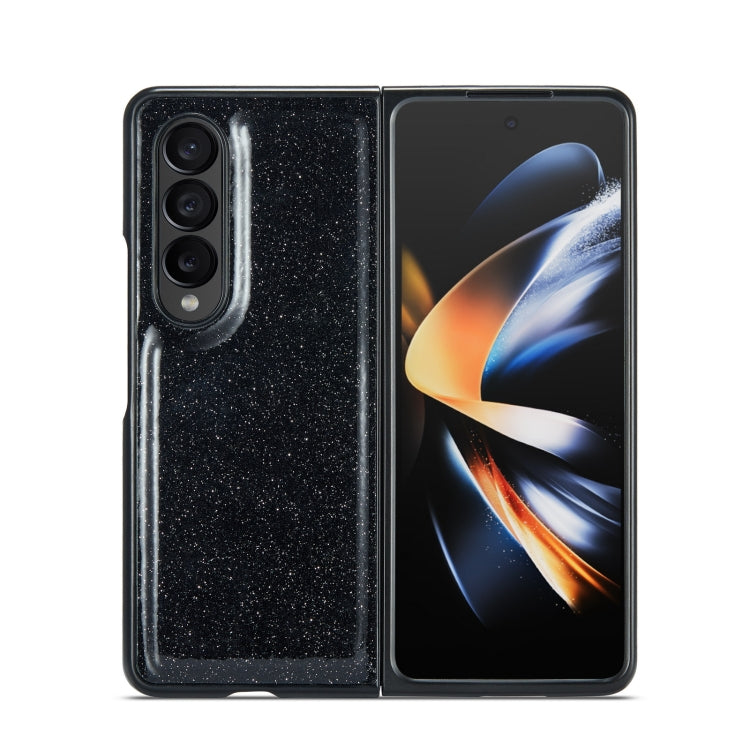 For Samsung Galaxy Z Fold4 5G DG.MING M3 Series Glitter Powder Card Bag Leather Case