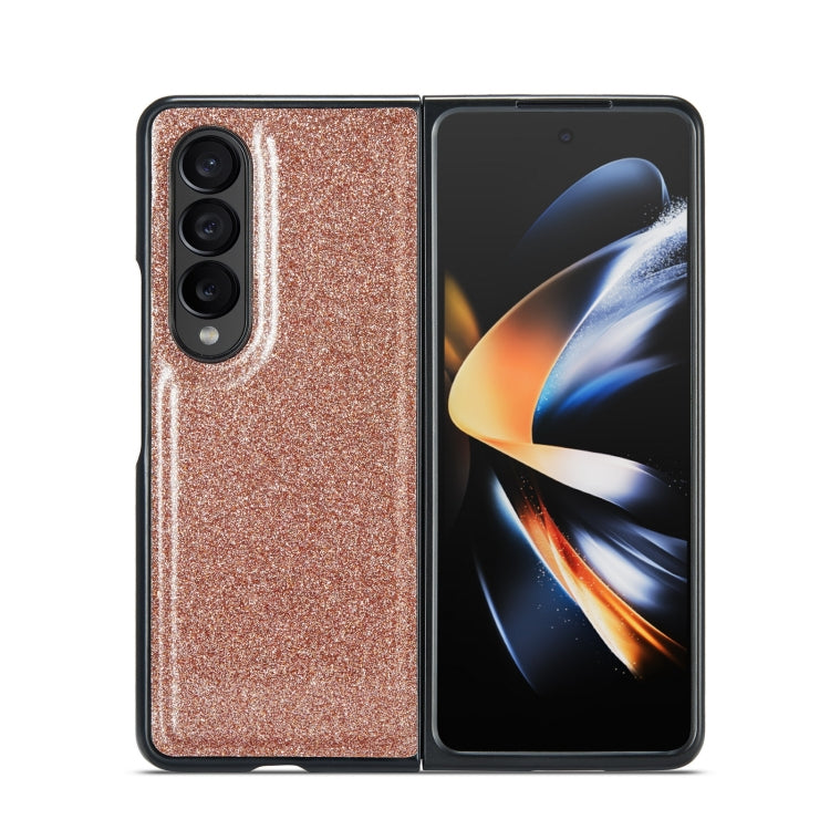 For Samsung Galaxy Z Fold4 5G DG.MING M3 Series Glitter Powder Card Bag Leather Case