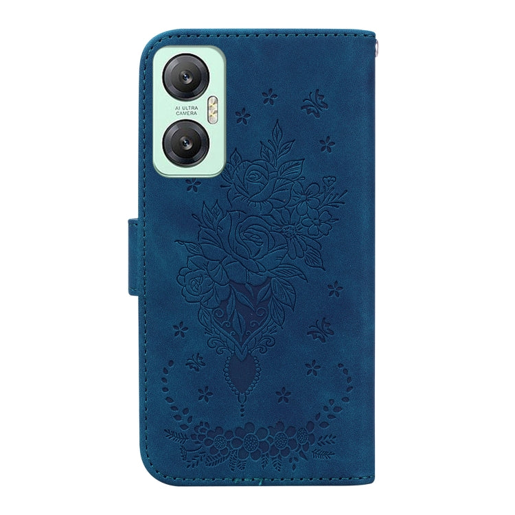 For Infinix Hot 20 5G Butterfly Rose Embossed Leather Phone Case