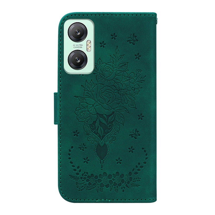 For Infinix Hot 20 5G Butterfly Rose Embossed Leather Phone Case
