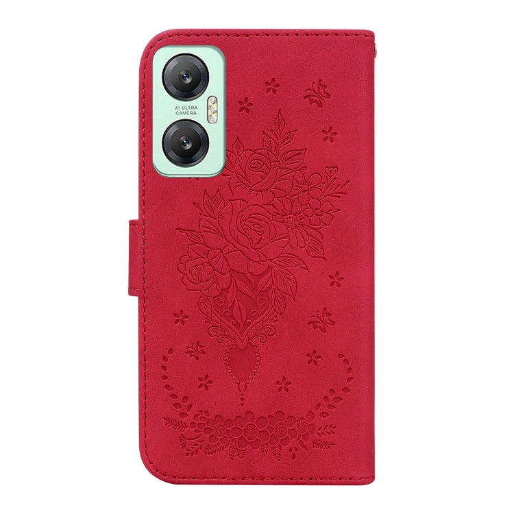 For Infinix Hot 20 5G Butterfly Rose Embossed Leather Phone Case