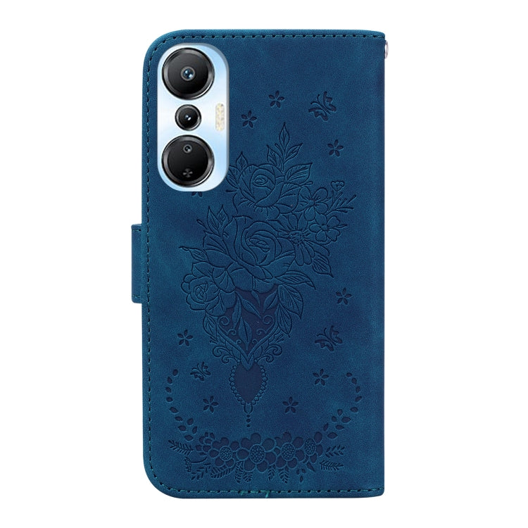 For Infinix Hot 20s Butterfly Rose Embossed Leather Phone Case