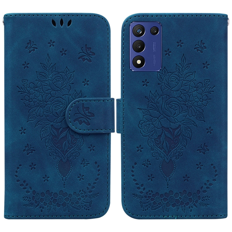 For Realme Q3S / Q3T / 9 SE / 9 5G Speed Butterfly Rose Embossed Leather Phone Case