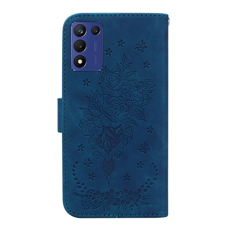 For Realme Q3S / Q3T / 9 SE / 9 5G Speed Butterfly Rose Embossed Leather Phone Case