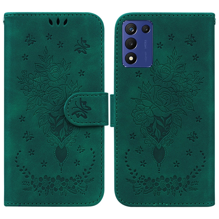 For Realme Q3S / Q3T / 9 SE / 9 5G Speed Butterfly Rose Embossed Leather Phone Case