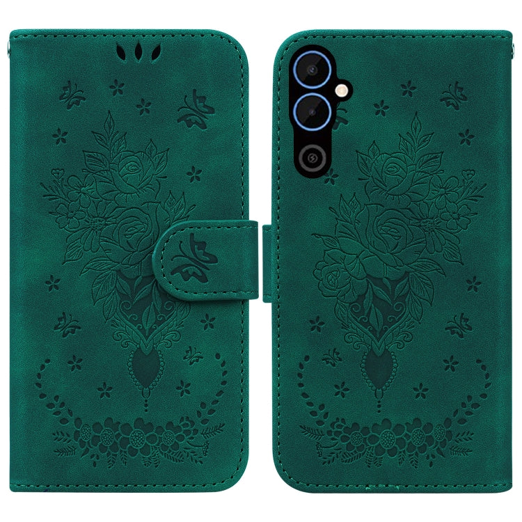 For Tecno Pova Neo 2 Butterfly Rose Embossed Leather Phone Case