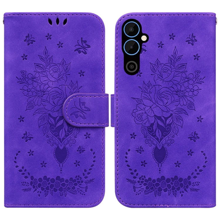 For Tecno Pova Neo 2 Butterfly Rose Embossed Leather Phone Case
