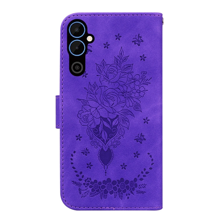 For Tecno Pova Neo 2 Butterfly Rose Embossed Leather Phone Case