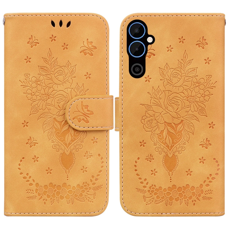 For Tecno Pova Neo 2 Butterfly Rose Embossed Leather Phone Case