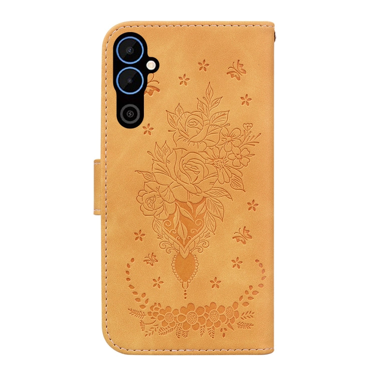 For Tecno Pova Neo 2 Butterfly Rose Embossed Leather Phone Case