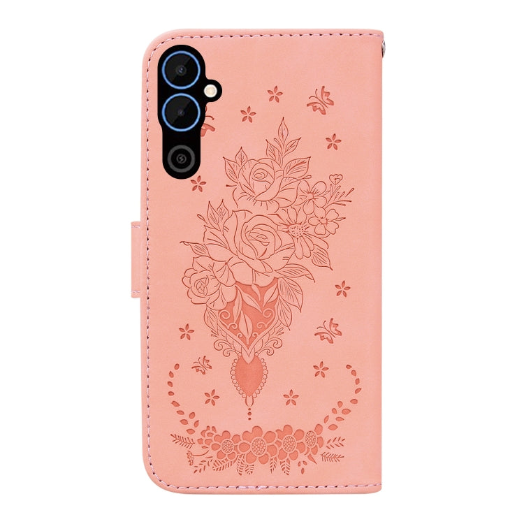 For Tecno Pova Neo 2 Butterfly Rose Embossed Leather Phone Case