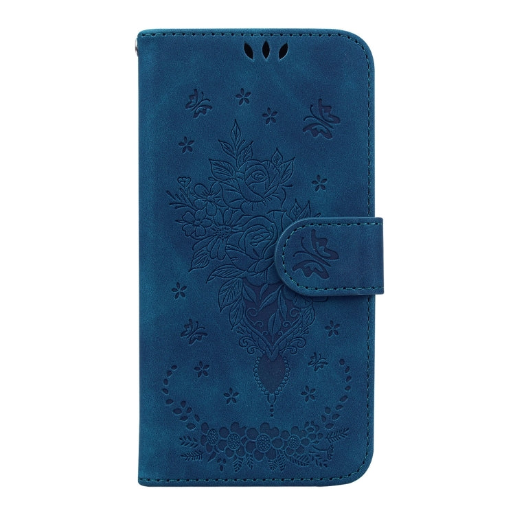 For Xiaomi Redmi 11 Prime 4G Butterfly Rose Embossed Leather Phone Case