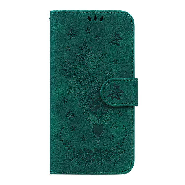 For Xiaomi Redmi 11 Prime 4G Butterfly Rose Embossed Leather Phone Case