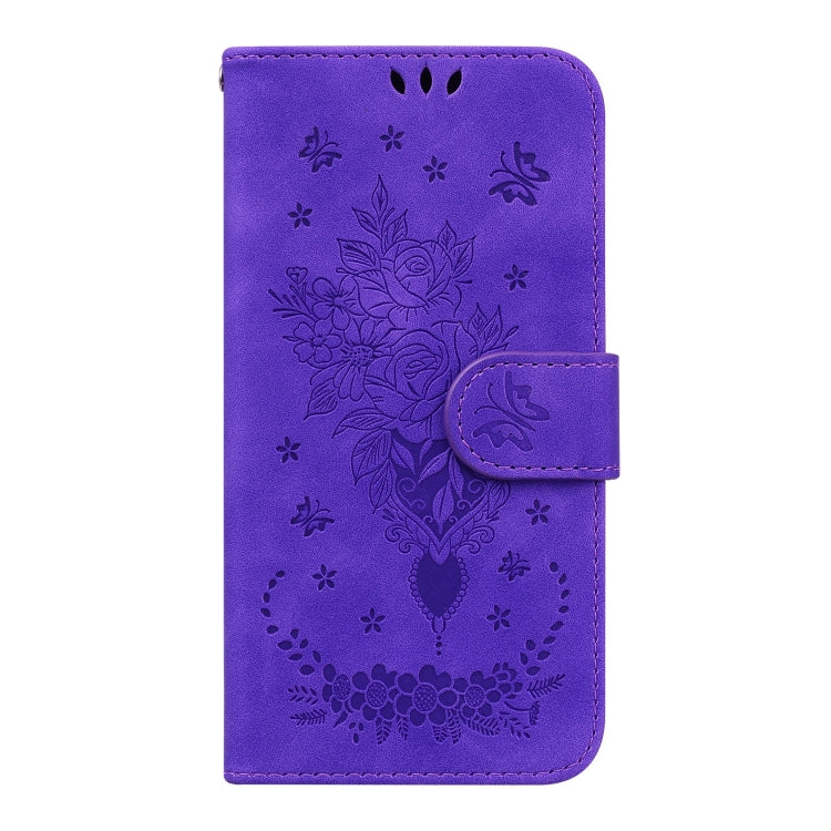 For Xiaomi Redmi 11 Prime 4G Butterfly Rose Embossed Leather Phone Case