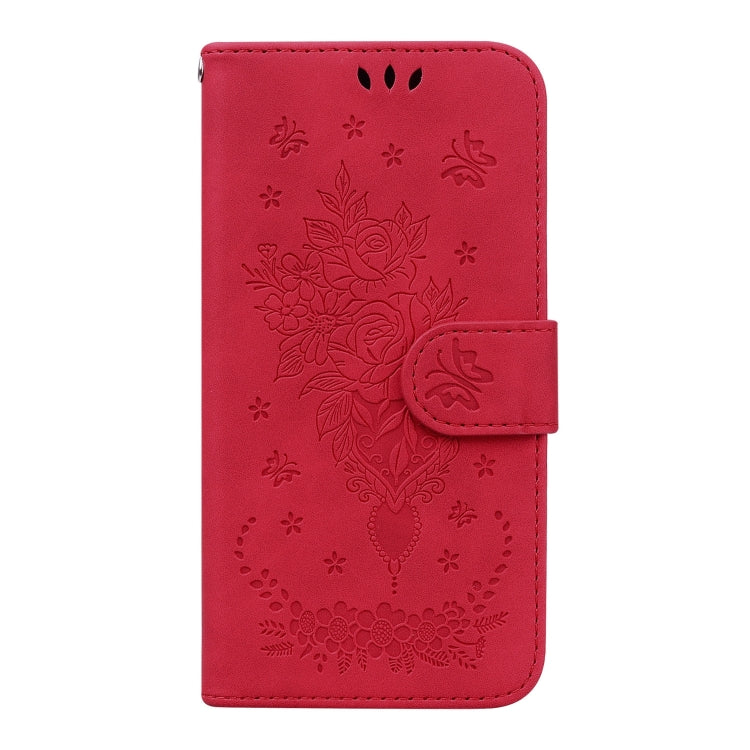 For Xiaomi Redmi 11 Prime 4G Butterfly Rose Embossed Leather Phone Case