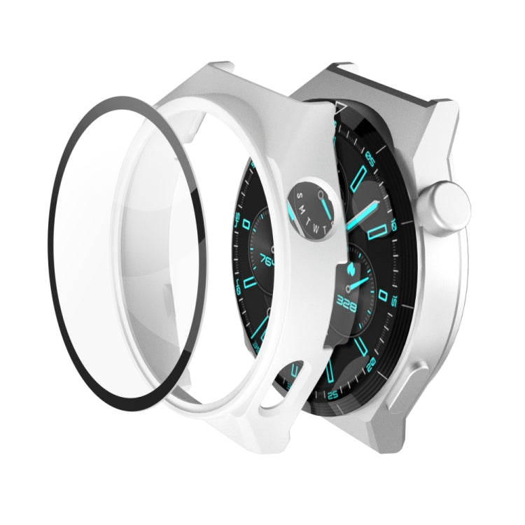For Huawei GT3 Pro 46mm 2 in 1 PC Frame + Tempered Glass Film Watch Protective Case