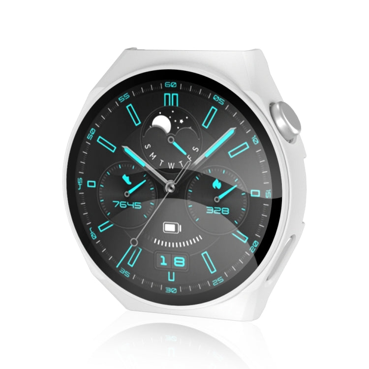 For Huawei GT3 Pro 46mm 2 in 1 PC Frame + Tempered Glass Film Watch Protective Case